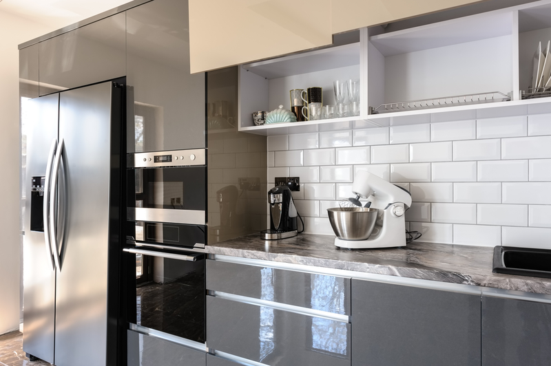 grey kitchen and tiles