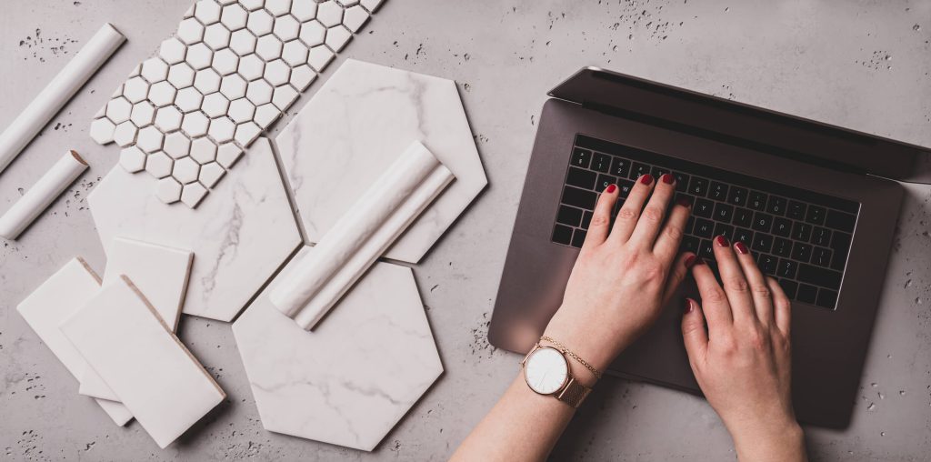 Tiles and laptop